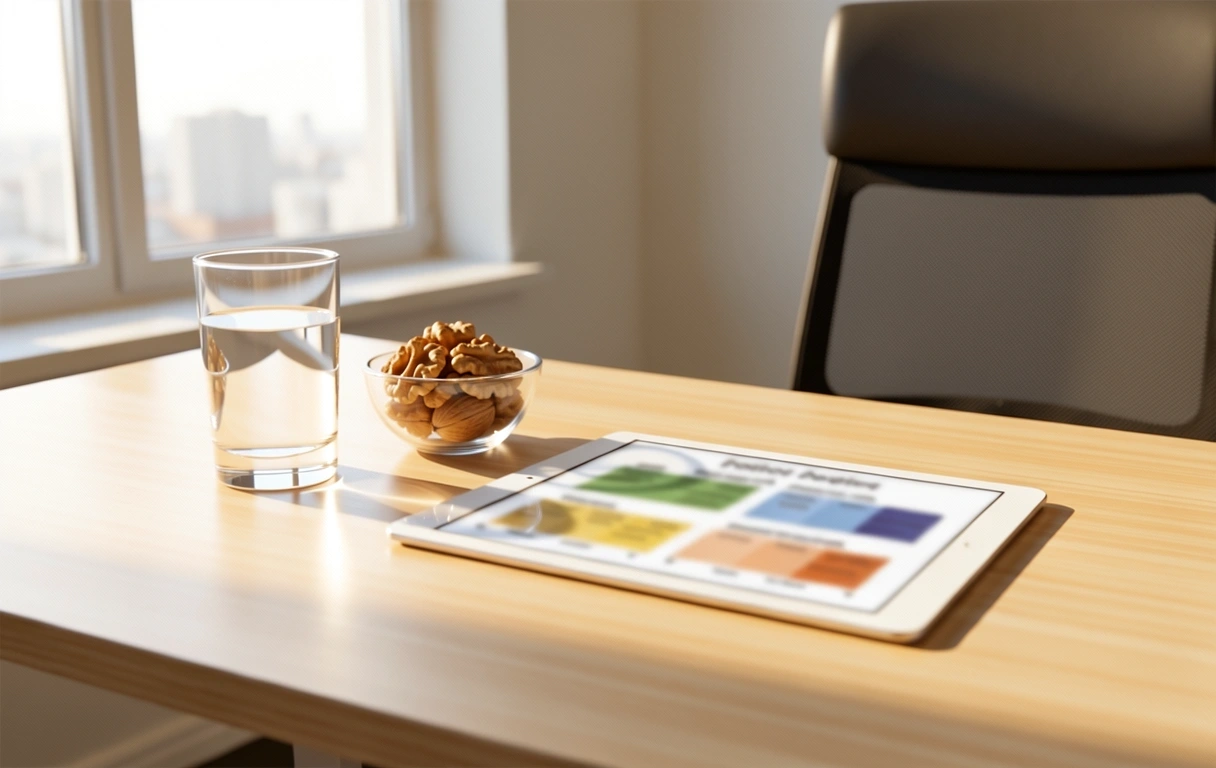 Ein professioneller Arbeitsplatz für Ernährungsberatung