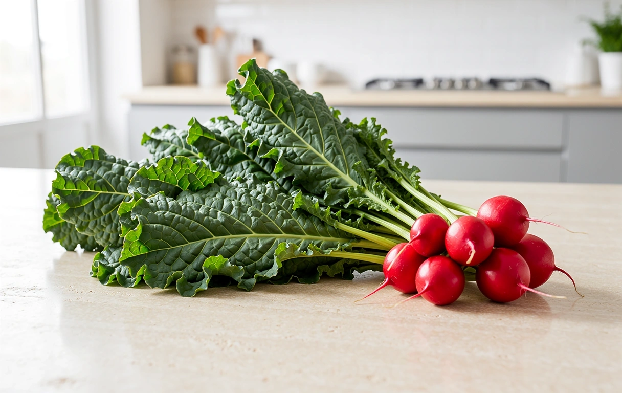 Frische gesunde Zutaten in einer professionellen Umgebung